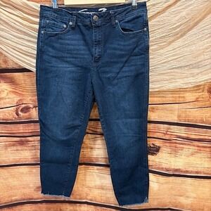 Seven7 Womens High Rise‎ Ankle Dark Blue Skinny Jeans  Size 14